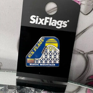 Six flags pin magic mountain roller coaster theme park California thrill